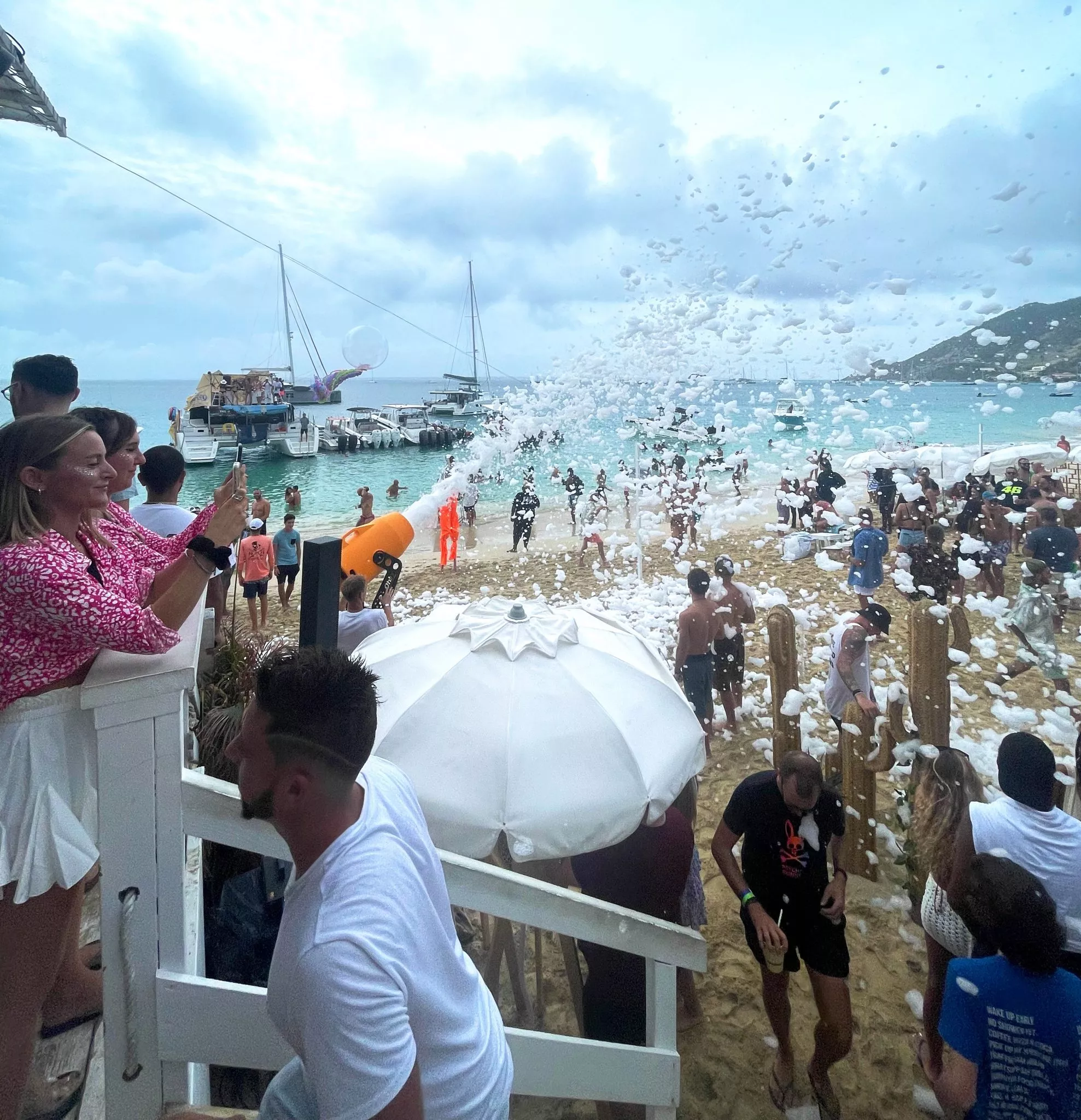 Beach party at Rainbow Grand Case